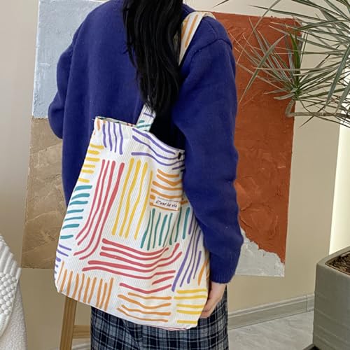 Retro Corduroy Large-Capacity Tote Bag Shoulder Bag Casual Large-Capacity Shopping Bag3