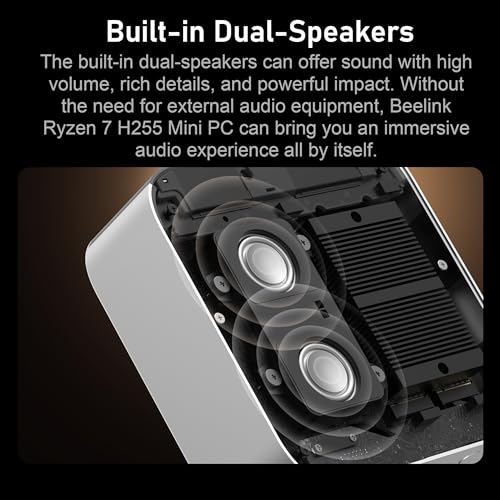 Image of Beelink Mini PC SER9 Pro+ AMD Ryzen 7 H 255 (8C /16T,4.9GHz),32G LPDDR5X 7500MT /s 1TB PCIe4.0 Mini Computers,Radeon 780M Gaming PC,4K 240Hz Triple Display,2.5G LAN /Built-in MIC /Dual Speakers /Al Voice