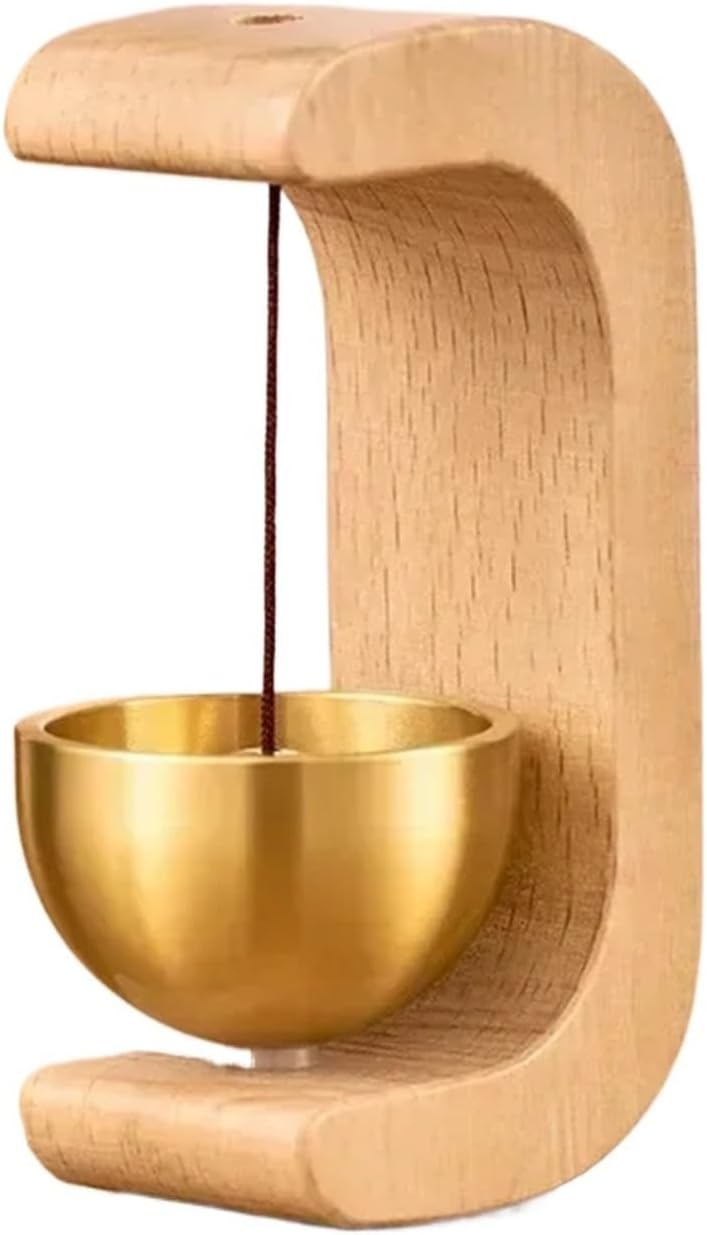 Doorbell 4/10pcs Wooden Wind Chimes Wireless Doorbell Entrance Door Bell Decorative Wind Bell for Home Opening Hanging Decorations(Walnut,10pcs)