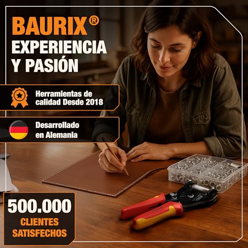 Miniatura 4 de Baurix Alicate Para Ojales Con 200 Ojetes De Metal Ø10mm Perforación Automática Sin Troquelado Previo Para Lonas, Telas, Cuero Y Textiles Ideal Para Bricolaje Y Costura - Talos