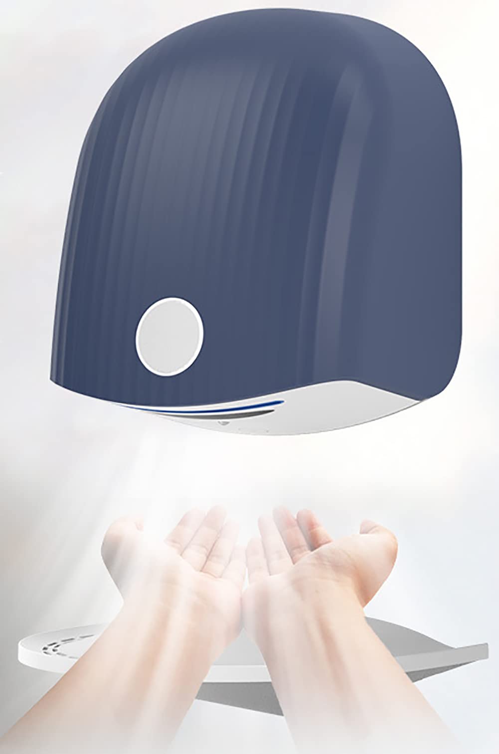 RENJJPBO Electric Hand Dryer with HEPA Filter, 1200W Smart Induction Hand Dryers with Drain Tray, Automatic Toilets Hand Dryer with Adjustable (Blue)