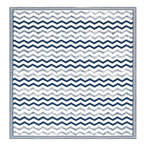 Image of Living Roots Ethnic Jaipur Block Print Double Cotton Bedsheet & 2 Pillow Covers, for Mattress Upto 6 inches Thick, No Colour Bleeding, Blue Colour, King Size 90 * 108 inches, 120TC (609-A)