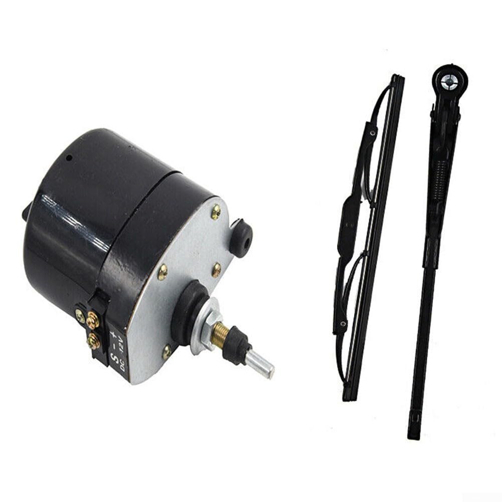 Moteur d'essuie-glace électrique 12 V avec plage d'essuyage de 105 ° et lame de 400 mm, pour boîtier en métal durable, contrôle du commutateur, compatible avec les cabines de tracteur