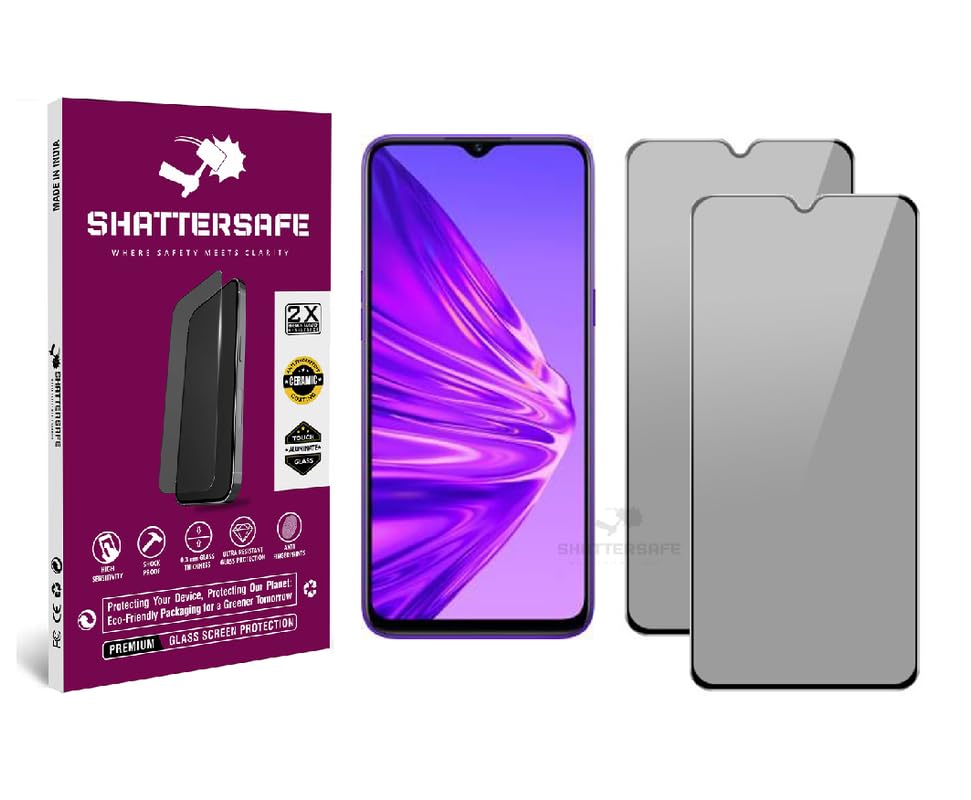 Image of Anti-Spy Privacy Tempered Glass For Realme 5 / 5i / 5s / C3 / C11 / C11 2021 / C12 / C15 / C20 / C21 / C21Y / C25 / C25S / C25Y / C30 / C30s / C31 / C33 / C35 [Pack of 2].Easy Installation
