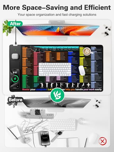 Image of Mouse Pad with Foldable Phone Holder, Wireless Charging Desk Mat 31.5x15.75 Mousepad with Superior Micro-Weave Cloth Non-Slip Waterproof Desk Pad