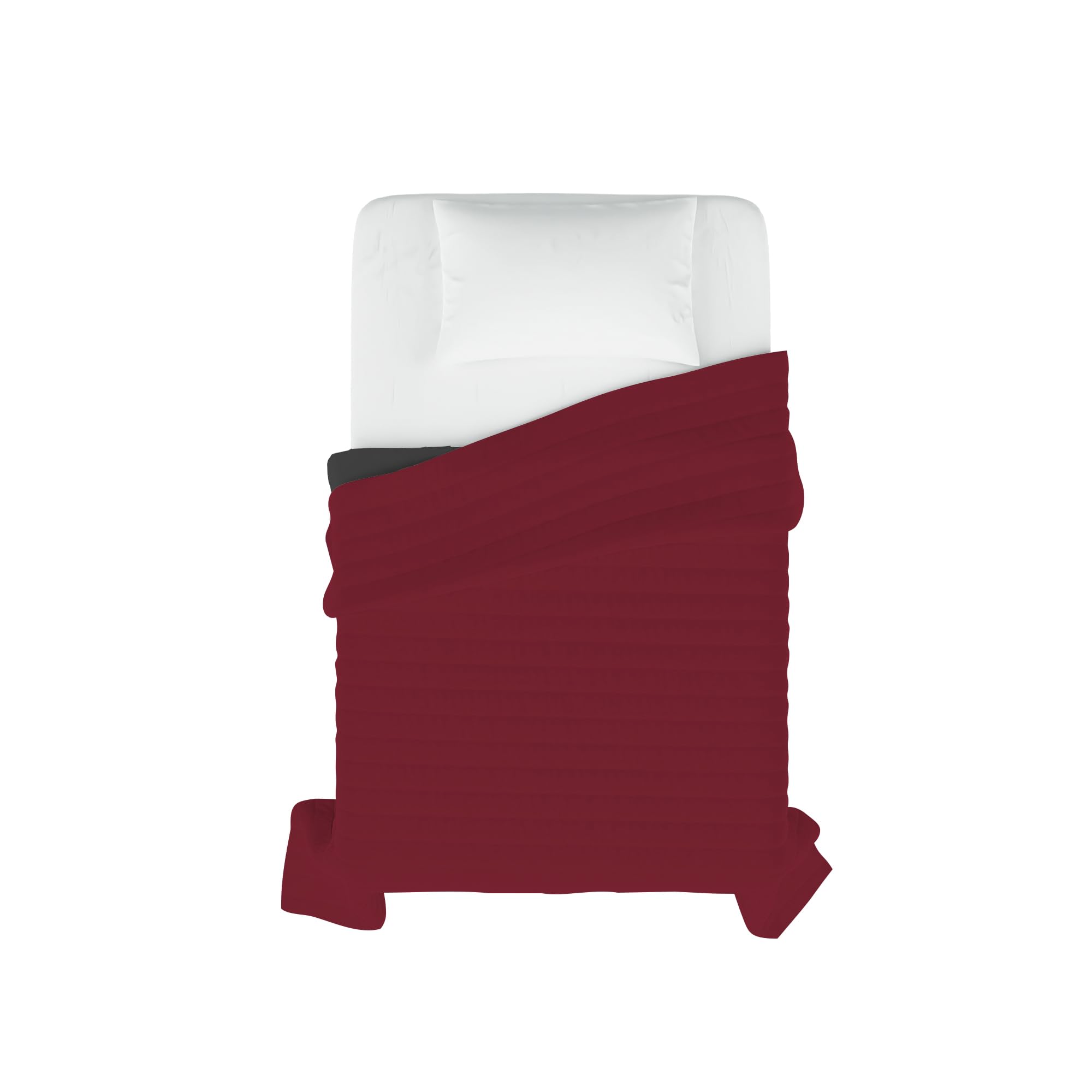 Italian Bed Linen Elegant Summer Quilt Bordeaux/Dark Grey, Single