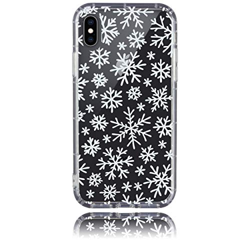 BRILA Case for iPhone X/XS, Crystal Clear Christmas Snowflake Pattern Design, Soft TPU Shockproof Case Compatible with iPhone X and XS 5.8