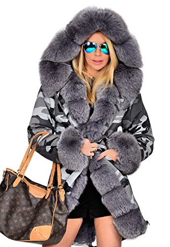 Roiii Women Thicken Warm Winter Coat Hood Parka Overcoat Long Jacket Outwear