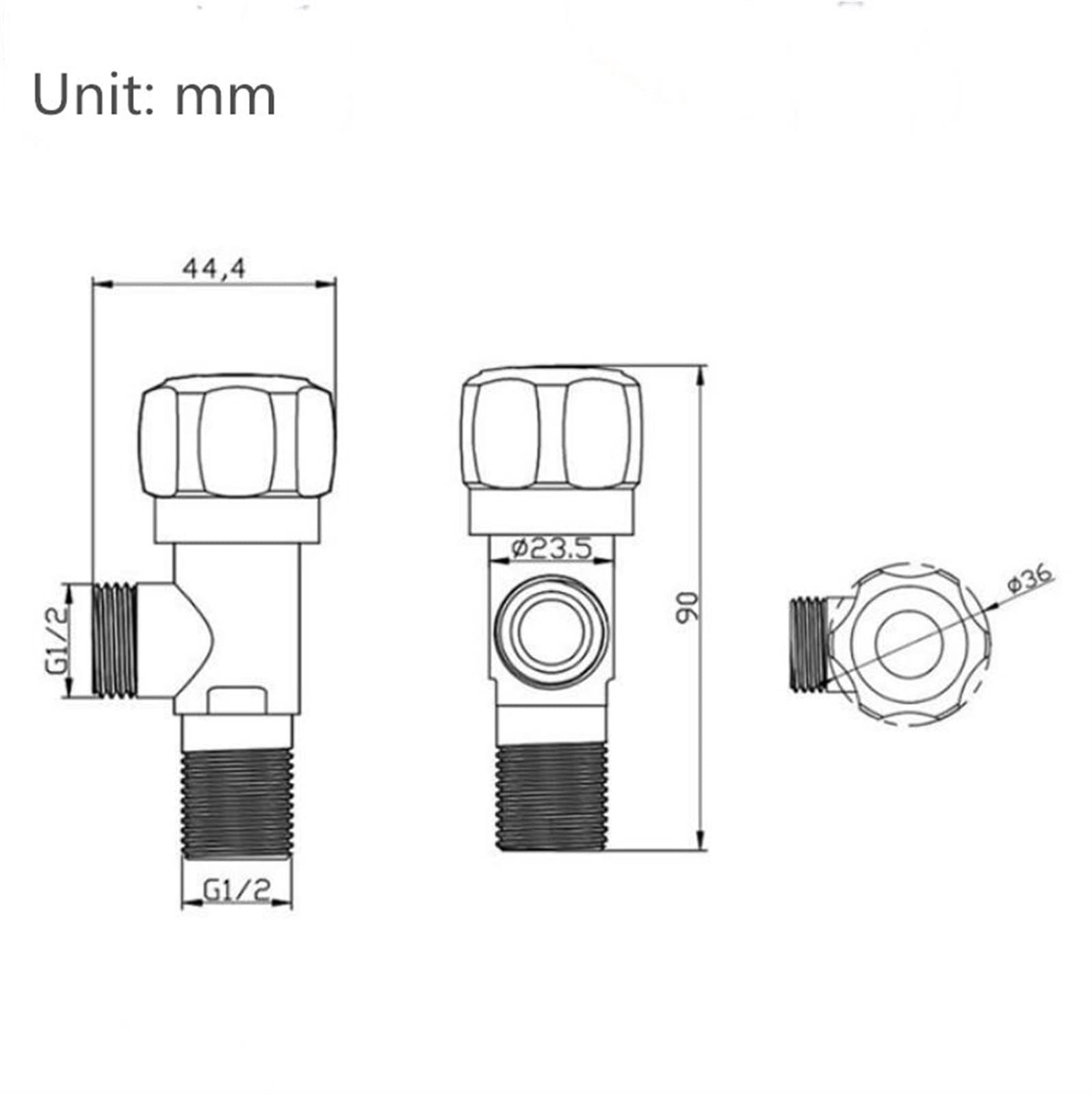 Valvola a triangolo in lega di zinco, tutto il nucleo della valvola in rame Ispessimento Valvola di arresto dell'acqua Scaldabagno Cucina Bagno Valvola ad angolo WC 1 pezzo (Size : Cold water valve)