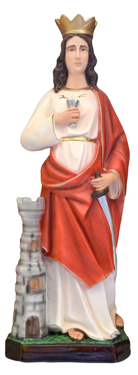 Generico Statua Santa Barbara cm 60 in resina adatta per interni ed esterni realizzata a mano (occhi dipinti)