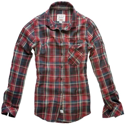 Brandit Amy Frauen Langarmhemd rot L 100% Baumwolle Basics