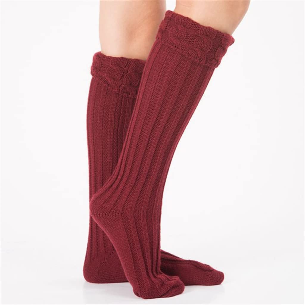Pares de Calentadores de piernas de Pantimedias Altas hasta el Muslo de Bota Larga de Punto sobre la Rodilla para Mujer (Color : E, Size : 53cm) (A 6 1/2)
