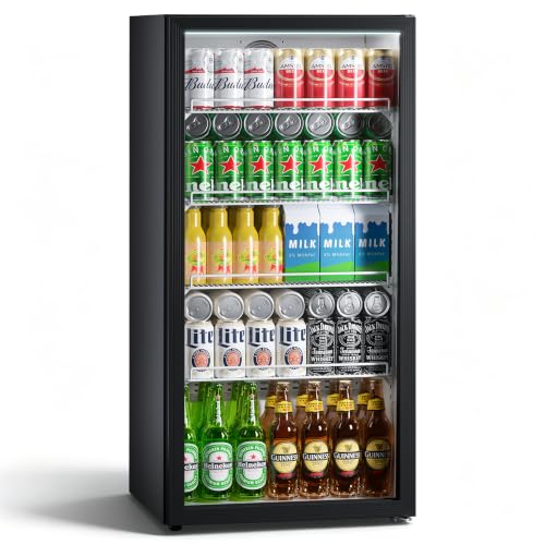 Image of 7.8 Cu.ft Commercial Display Refrigerator with Glass Door,Beverage Refrigerators with LED Light and Shelves