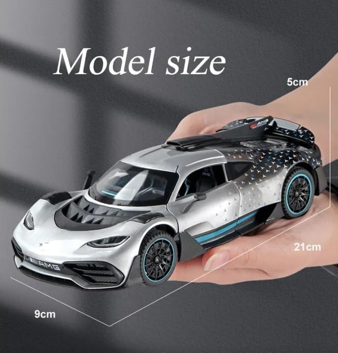 Image of SPITEN MERECEDES AMG ONE 1:24 Diecast Scale Model Metal Pull Back Toy car for Kids with Openable Doors & Light, Music Toy Vehicle for Kids - Colors as Per Stock
