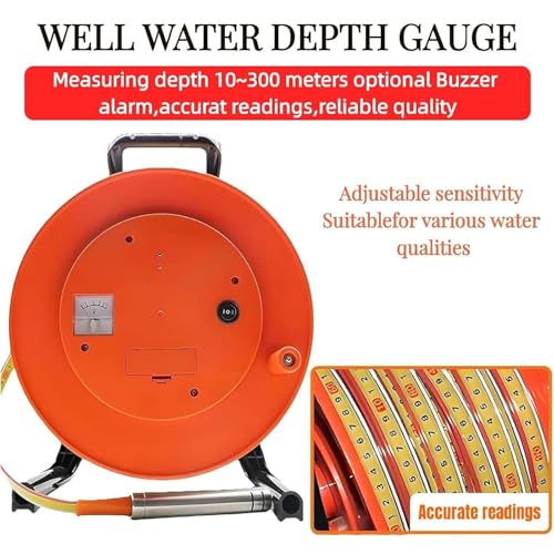 Medidor de nivel de agua profesional para pozos 10-300m medidor de profundidad de cinta de acero de alta precisión Sensor impermeable con indicador de zumbador led Herramienta de monitoreo de agua sub