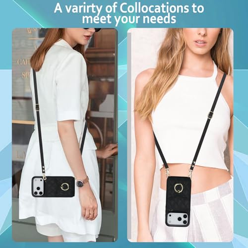 MRRSIWEI for Apple 17 Pro Max Wallet Case.Lanyard Black - image 8
