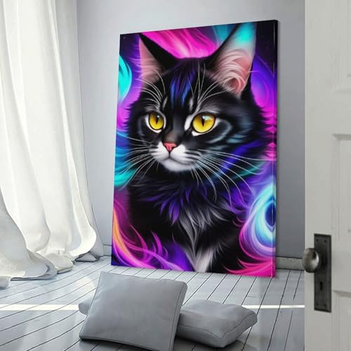 Magnifique portrait de chat POLIUAWS, décoration moderne haut de gamme pour votre maison