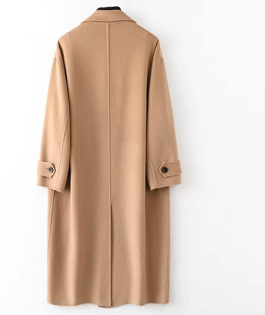 Winter Double-Sided Cashmere Coat Men's Tweed Long Section Coat Loose Youth Jacket(XXL Code)