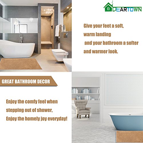 Deartown Non-Slip Shaggy Bathroom Rug,Soft Microfibers Bath Mat With Water Absorbent, Machine Washable #TOP5