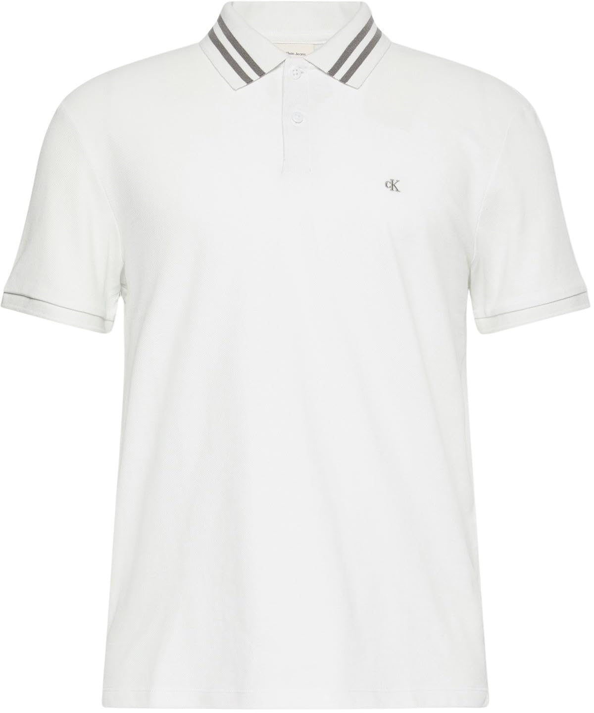 Calvin Klein Polo de Manga Corta Hombre Monogram Pique Tipped de algodón