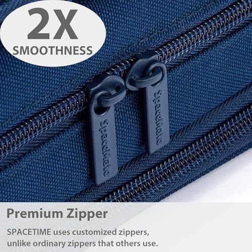 Image of SPACEMATE Pencil Case Pouch Box Bag School Supplies Girls Boys Kids, Cute Preppy Stuff Big Capacity Aesthetic Pen Organizer, Back to College Stationary, Navy Blue, Extra Large Style, 2300ml