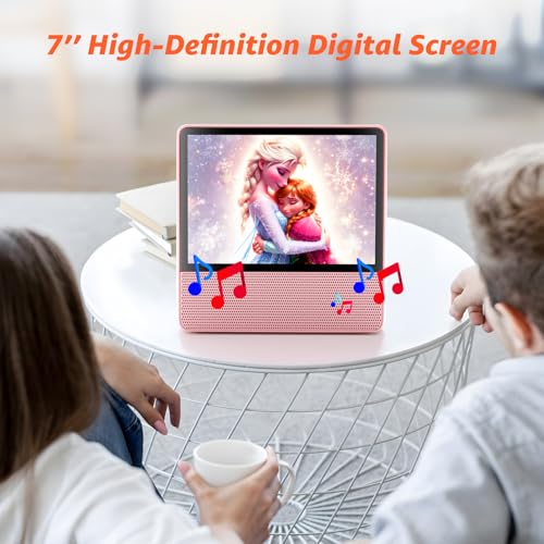 Image of ROADOM 9.8 inch Portable DVD Player with Screen, 7'' HD 1024*600 Digital Screen, 4000 mAh Rechargeable, Hi-Fi Stereo Sound, Remote Control, Sync TV,Resume Playback, DVD /CD /Bluetooth /USB /Line /Timer /Repeat