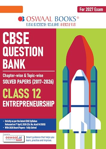 Image of Oswaal CBSE Class 12 Entrepreneurship Question Bank | Chapter & Topic-wise Solved Papers (2017-2026) | Based on Syllabus (April 2026) | Includes 2026 Papers | For 2027 Exam