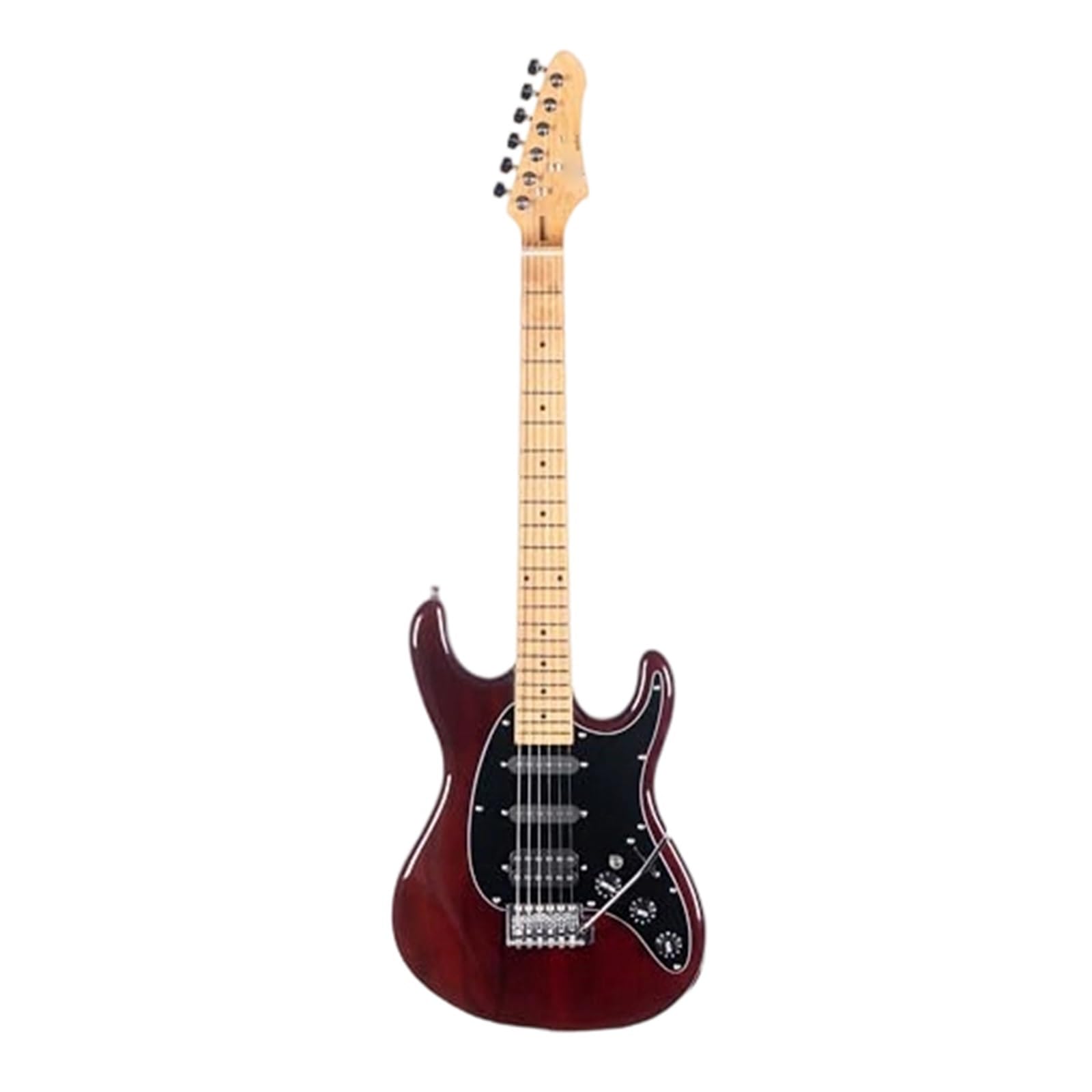 Chitarra Elettrica Strumenti Musicali Chitarra Elettrica A Corpo Solido Con Ponte Regolabile 7 Corde Pickup SSH Moderno In Legno Di Acero Prestazioni Professionali(Dark red)