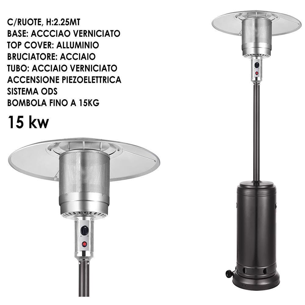 stufa a fungo gas per bombola gpl riscaldamento potente 15kw Riscaldatore radiante a Gas Fungo riscaldante Stufa da Esterno