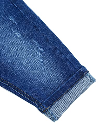 KIDSCOOL SPACE Baby Girl Boy Jeans,Little Kid Elastic Band Inside Ripped Denim Jeans Pants4