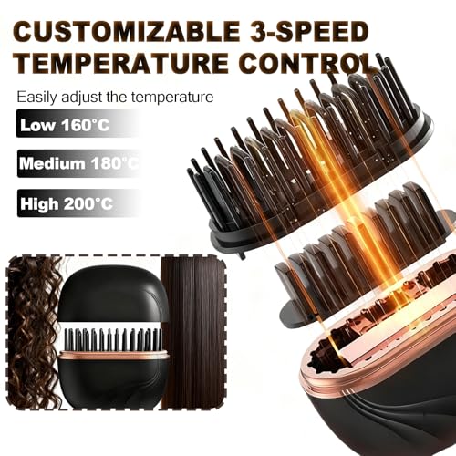 Mini cepillo alisador portátil recargable negro miniatura 4