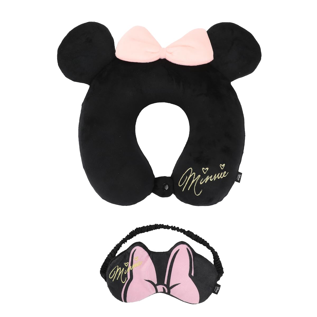 Bioworld Disney Minnie Mouse-Inspired 3-Piece Neck Pillow Eye Mask Set