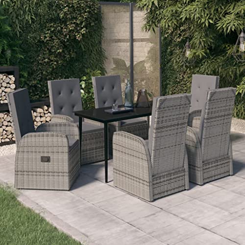 LKHKK 7 Piece Patio Dining Set with Cushions, Stylish Outdoor