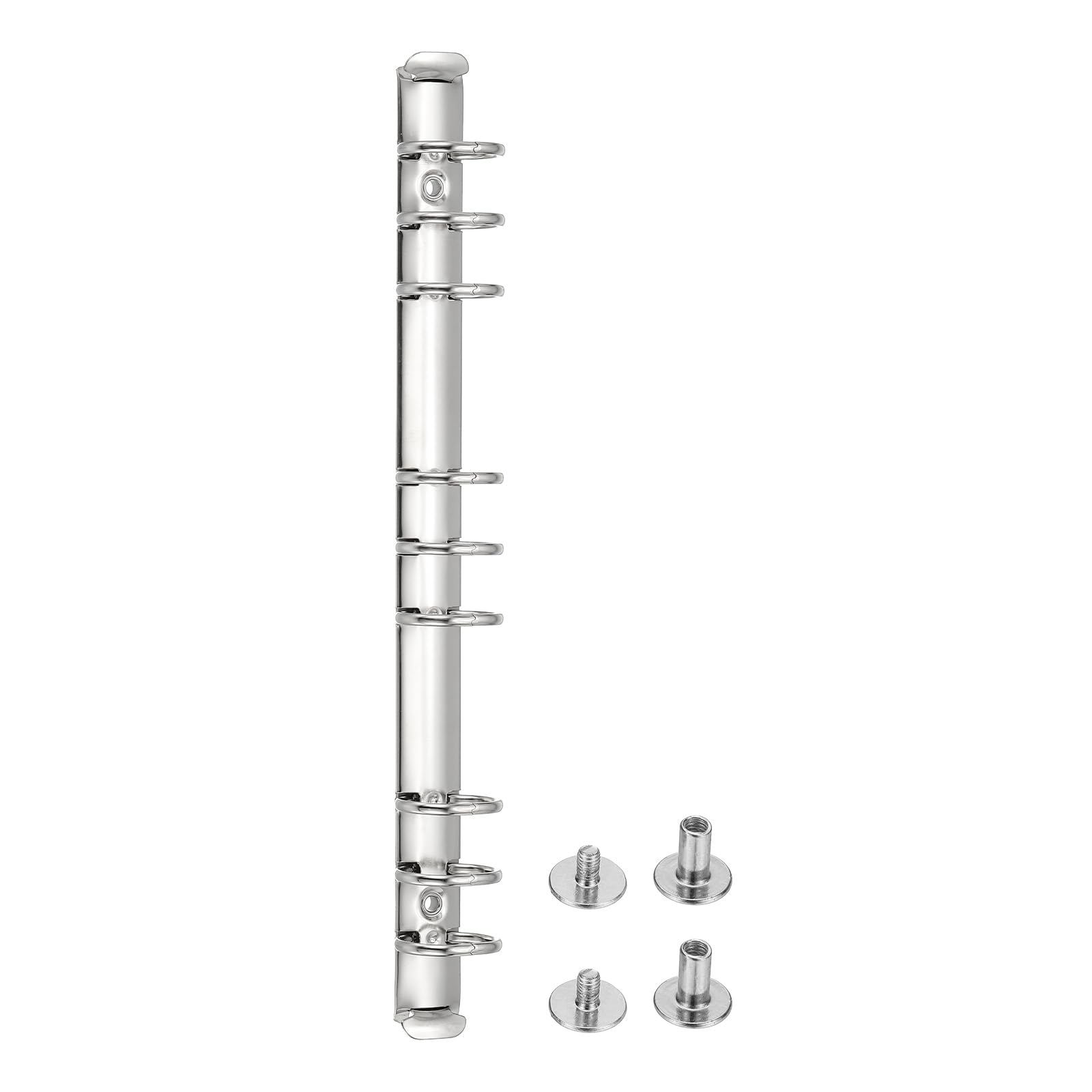 PATIKIL 9 Holes Ring Binder, B5 Notebook 25mm Book Binding Kits Planner Maker Binder Ring Clip Mechanisms with Screw for Journal Bill Paper, Silver, 1 Set — image 1
