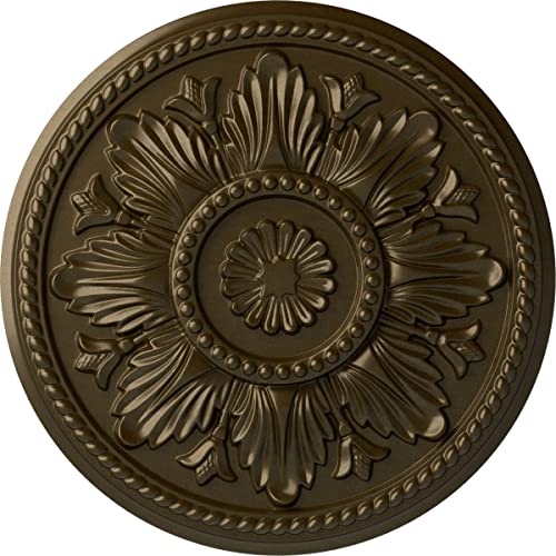 Image of Ekena Millwork CM18EDBRS Edinburgh Ceiling Medallion, Brass