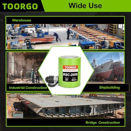 Image of 20 Ton Hydraulic Cylinder Jack,2 inch Stroke Hydraulic Ram Jack, Porta Power Automatic Retracting Jack, Green
