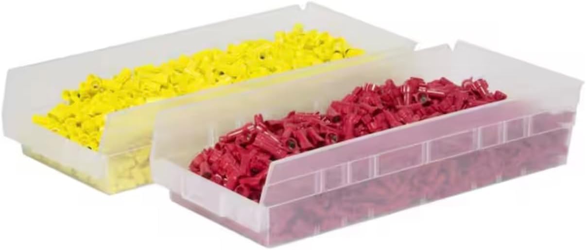 Clear Plastic Storage Shelf Bins (12-pack) ST47170