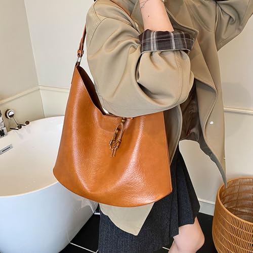 Vintage Tote Bag PU Shoulder Bag Top-Handle Slouchy Hobo Bag for Women Shopping Dating Commuting3