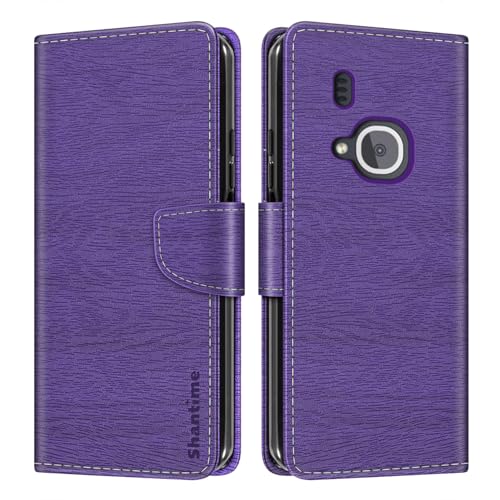 Image of Striped PU Leather Wallet Phone Case Compatible with Nokia 3310 2017, Slim Magnetic Flip Cover with Card Slots and Stand Function (Purple)