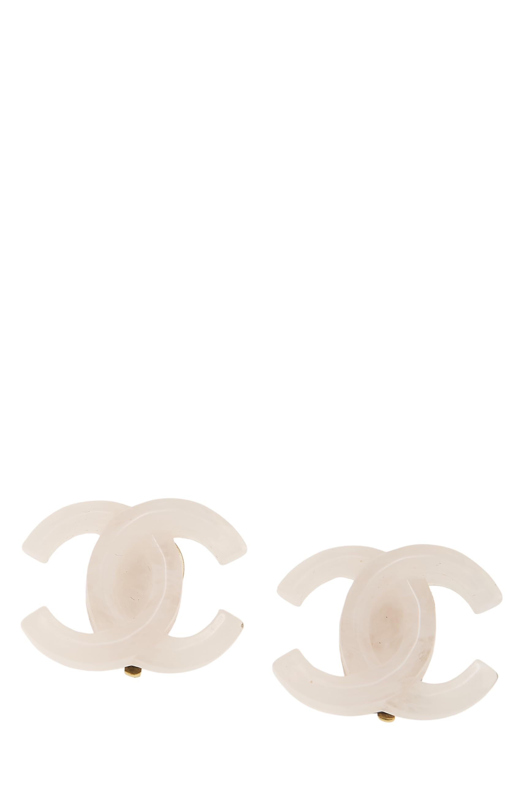 Chanel Pre-Loved Acrylic 'CC' Earrings Pink