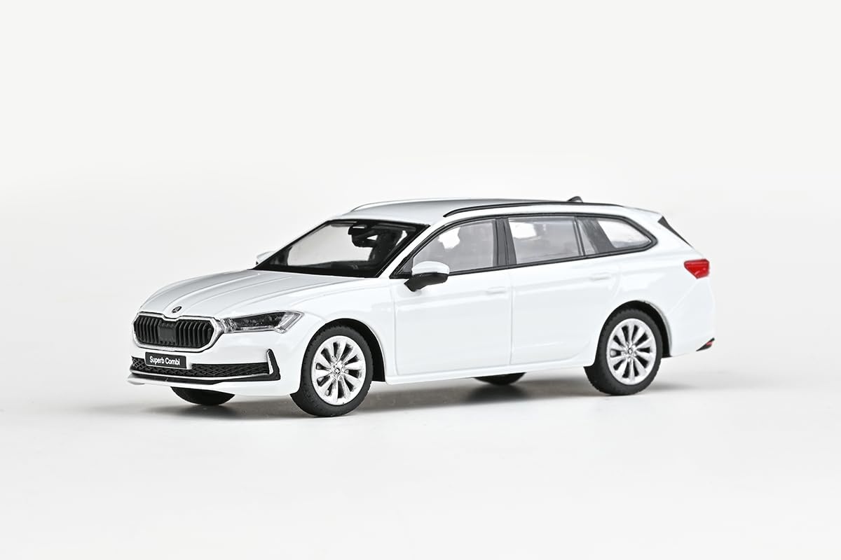 Skoda Superb IV Combi (2023) 1:43 Diecast Metal Modellino auto, modello da collezione e auto giocattolo per bambini e adulti, veicolo in miniatura come regalo – Bianco purezza