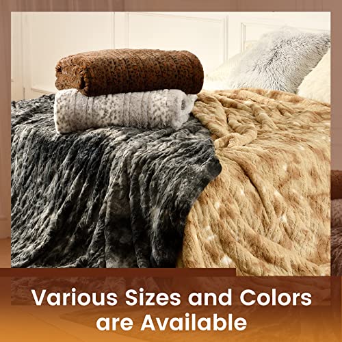 Bearhug Electric Blanket Queen Size 84" x 90", Dual Controllers, Faux Fur & Sherpa Heated Blanket, 10 Heating Levels & 1-12H Auto Off, Over-Heat Protect, ETL, Machine Washable
