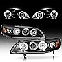 ACANII - For 1998-2002 Honda Accord LED Halo Ring Black Housing Projector Headlights Headlamps, Driver & Passenge Side