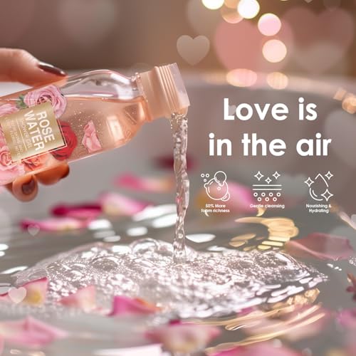 Body & Earth Spa Baskets for Women - 5 Piece Rose Scented Bath Sets with Shower Gel, Body Scrub, Body Lotion, Hand Soap, Mothers Day Gifts for Mom - Image 4