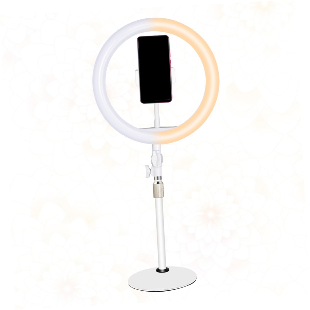 Luce LED per Selfie Regolabile 10 Pollici Bianca in Ferro e Plastica | Modalità di Illuminazione Regolabile, Cavo Usb Incluso, per Make-Up, Fotografia e Video, Supporto Stabile