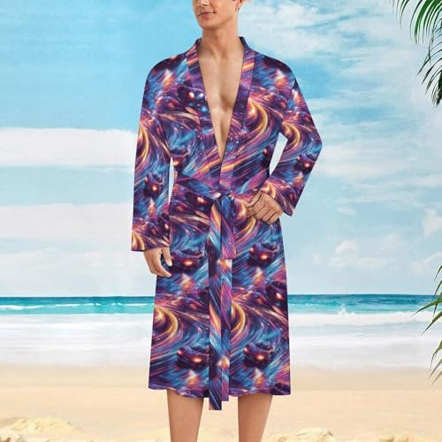 Kimono léger homme imprimé fluo pour peignoir de bain - 2