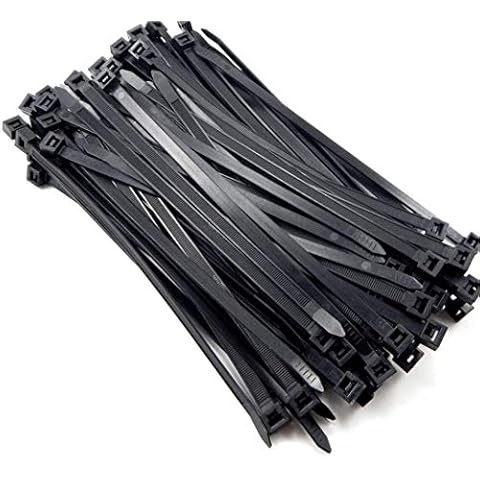 Black Cable Ties 400mm x 7.6mm, Heavy Duty Cable Ties, Strong Self-Locking Nylon Zip Ties for Home Office and Garden(Pack of 100 Pieces) Cover