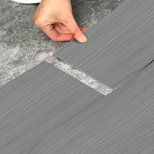 Image of JAAMSO ROYALS PVC Flooring Planks Tiles Self Adhesive Peel & Stick Wooden Design, 36 Planks, 72 Square Feet (Grey Oak)