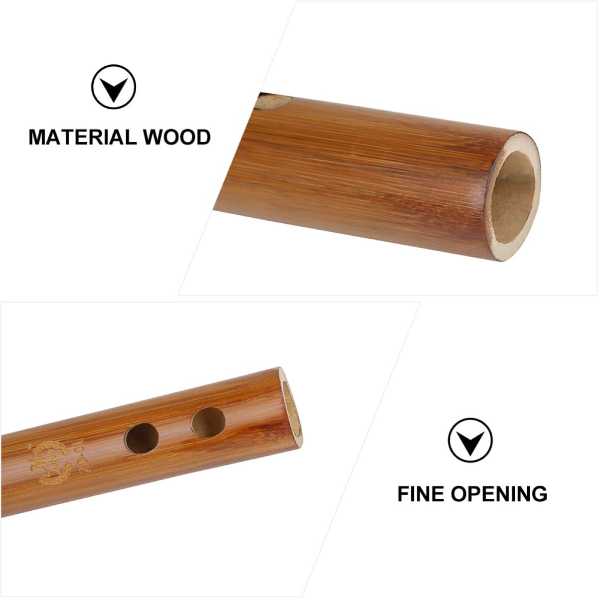 GLEAVI Petite Flûte en Bois Marron Paquet de Rangement, Instrument de Musique à Vent Traditionnel en Bois, Finition Polie Miroir, Volume Réduit pour Débutants