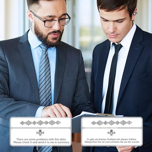 Goshyda AI Smart Wireless Bluetooth 6.0 Translator Earphones Black miniatura 2